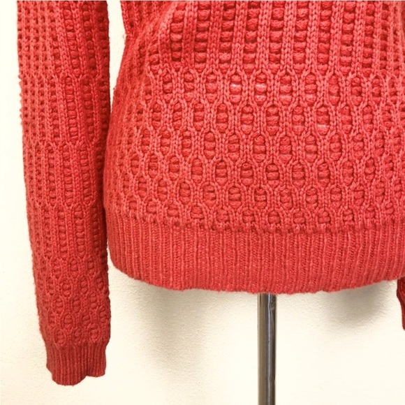 Anthro Sparrow Wool Blend Rust Dark Coral Wool Blend Sweater - Picture 6 of 12